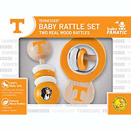 BabyFanatic Wood Rattle 2 Pack - NCAA Tennessee Volunteers - Officially Licensed Baby Toy Set