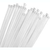 Bolt Dropper 12" White Zip Cable Ties (100 Pack), 50lbs Tensile Strength - Heavy Duty, Self-L
