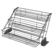 mDesign Metal 3 Tier Pull Down Spice Rack, Storage Shelf Organizer