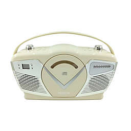 Proscan - BoomBox / CD Player with AM/FM Radio and AUX Input, Retro Style, Cream