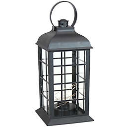 Sunnydaze Oyster Bay Indoor Battery-Powered Lantern with LED Lights - 13-Inch