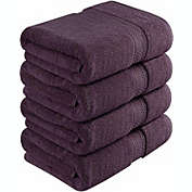 Utopia Towels 4 Pack 600 GSM Cotton Bath Towels Set 27x54 Inches, Plum