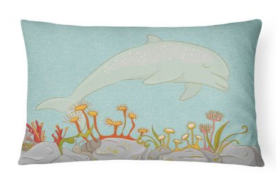 Holiday Baker Throw Pillow 16x16 Dancing Dolphin Crafts Let’s Drink Wine & Bake Stuff Multicolor