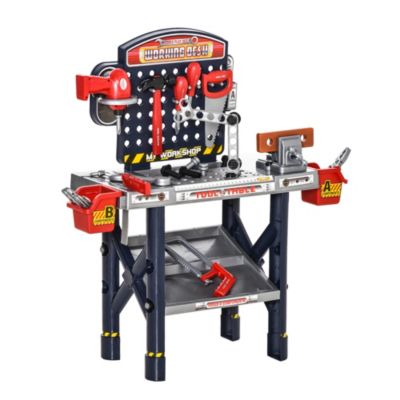 Kid Play Pretend Toy Tool Set Workbench Construction Workshop Toolbox Tools I7T6 