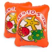 Swim Central Set of 2 Inflatable Orange and Red Swimming Pool Arm Floats, 9-Inch
