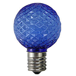 Northlight Pack of 25 LED Blue Faceted G40 Globe Christmas Replacement Light Bulbs