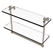 Allied Brass 16 Inch Two Tiered Glass Shelf with Integrated Towel Bar