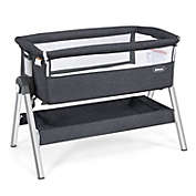 Slickblue Portable Baby Bedside Sleeper with Adjustable Heights and Angle-Gray