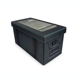 Halo UNSC Footlocker Foldable Storage Chest   Fabric Basket Container, Cube Organizer With Handles   Collapsible Black Cubby Cube, Closet Organizer   24 x 12 Inches