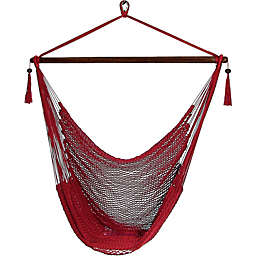 Sunnydaze Hanging Caribbean XL Hammock Chair - Red
