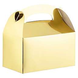 Blue Panda Gold Gable Gift Boxes for Birthday Treats (24 Pack), Wedding Party Favors (6.2 x 3.5 x 3.5 in)