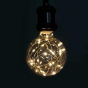 Bcbmall LED Globe Fairy Light Bulb,G80 E26 Warm White Edison Screw Night Lights, Flash Starry Decorative Copper Wire String Lights for Bedroom Living Room Festival Christmas Bedroom