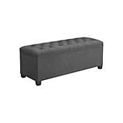 SONGMICS Storage Ottoman Bench, Bench with Storage, Bed End Stool, for Entryway, Bedroom, Living Room, Dark Gray