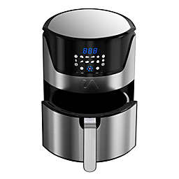 Air Fryer XL Premium Stainless Steel - large digital touch screen displat - 1500 Watts 5 Quart capacity - Includes recipe book