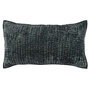 Saltoro Sherpi Lipa 20 x 36 Handmade Lumbar King Pillow Sham with Rayon Velvet, Bay Green-