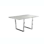 Monarch Specialties I 1119 Dining Table - 36&quot; X 60&quot; / Grey Cement / Chrome Metal