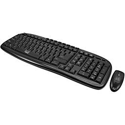 Adesso - Keyboard & Mouse Combo Wireless Spill Resistant PC/Mac - Black