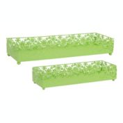 Melrose Decorative Daisy Trays (Set Of 4) 13.5", 17.5"L Metal