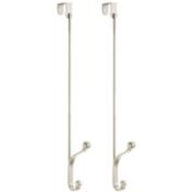 mDesign Long Metal Over Door Storage Organizer Rack, 2 Hooks, 2 Pack
