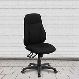 Emma + Oliver High Back Black Fabric Multifunction Swivel Ergonomic Task Office Chair