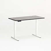 Vifah Autonomous Standard Home Office Height-Adjustable Standing Desk - Dual Motor - White Frame - Black Classic Top