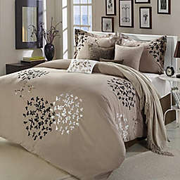 Chic Home Cheila Taupe Comforter Bed In A Bag Set 8 Piece - King Taupe