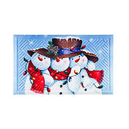 Evergreen Snowman Friends Trio Embossed Indoor Outdoor Doormat 1'6