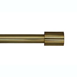Linen Avenue Cylinder Single Window Curtain Rod Set, 28 to 48-Inch, Brass