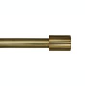 Linen Avenue Cylinder Single Window Curtain Rod Set, 28 to 48-Inch, Brass