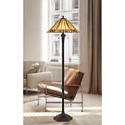Cal Lighting 100W X 2 Tiffany Floor Lamp