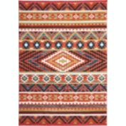 Nourison Decor TRL04 Orange/Black/Blue Indoor Area Rug - 9'3 x 13'