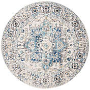 Infinity Merch Area Rug 6&#39;7" Round Turquoise/Ivory