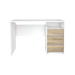Tvilum Walker 3 Drawer Desk White/Oak Structure