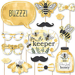 Big Dot of Happiness Little Bumblebee - Bee Baby Shower or Birthday Party Photo Booth Props Kit - 20 Count