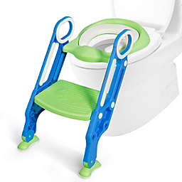 Gymax Foldable Potty Training Toilet Seat w/ Step Stool Ladder Adjustable for kids