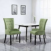 vidaXL vidaXL Dining Chair with Armrests Light Green Velvet