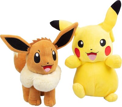 Pokemon Eevee and Pikachu 2 Pack Plush Stuffed Animals 8 Inch