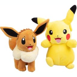 Pokemon Eevee and Pikachu 2 Pack Plush Stuffed Animals 8 Inch