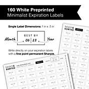 Savvy & Sorted   160 White Expiration Date Labels for Spice Jars   Waterproof Use By Food Date Labels for Containers   Best By Pantry Labels   Freezer Refrigerator Label   Kitchen Write On Labels   Pantry Organization