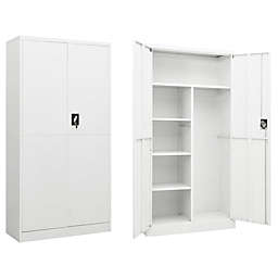 vidaXL Locker Cabinet White 35.4