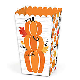 Big Dot of Happiness Fall Pumpkin - Halloween or Thanksgiving Party Favor Popcorn Treat Boxes - Set of 12