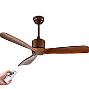 Gymax 52&#39;&#39;Modern Ceiling Fan Indoor Outdoor Brushed Nickel Finish w/Remote