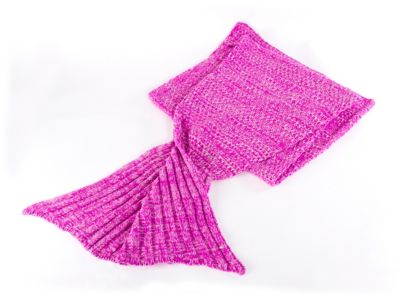 Kitchen + Home Mermaid Tail Blanket - All Season Crochet Mermaid Pattern Knitted Throw for Adults and Kids - 72" x 35" Starfish Pink