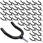 Okuna Outpost 20 Pack U Hanger Hooks with 20 Anchors for Garage and Garden Tools (Black, 4 In)