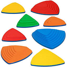 Sunny & Fun 8pc Premium Balance Stepping Stones for Kids, Obstacle Course Stones w/Non-Slip Bottom