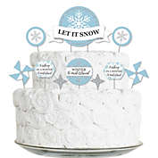 Big Dot of Happiness Winter Wonderland - Snowflake Holiday Party and Winter Wedding Cake Decorating Kit - Let It Snow Cake Topper Set - 11 Pieces