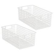 mDesign Metal Wire Food Organizer Storage Bins with Handles