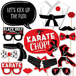 Big Dot of Happiness Karate Master - Martial Arts Birthday Party Photo Booth Props Kit - 20 Count