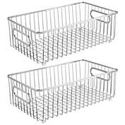 mDesign Metal Kitchen Pantry Food Storage Basket