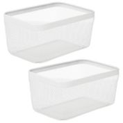 mDesign Metal Wire Food Organizer Storage Bin, 4 Pack
